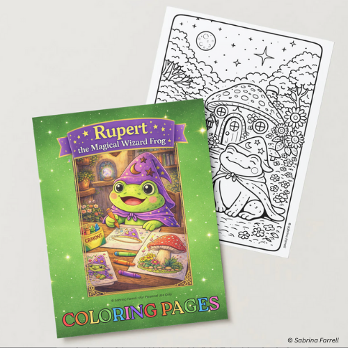 🐸✨ Rupert the Magical Wizard Frog – Coloring Pages (Digital Download)