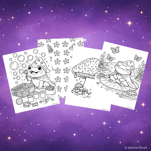 🐸✨ Rupert the Magical Wizard Frog – Coloring Pages (Digital Download)