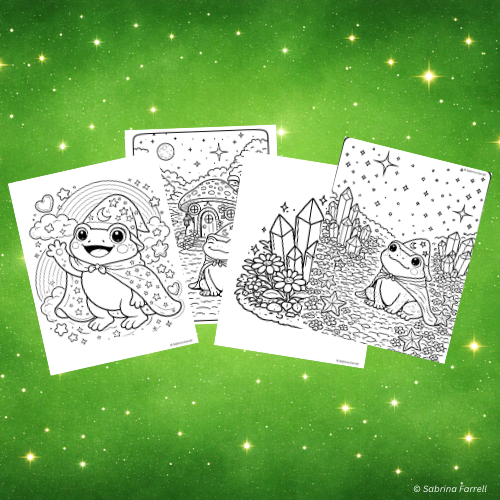 🐸✨ Rupert the Magical Wizard Frog – Coloring Pages (Digital Download)