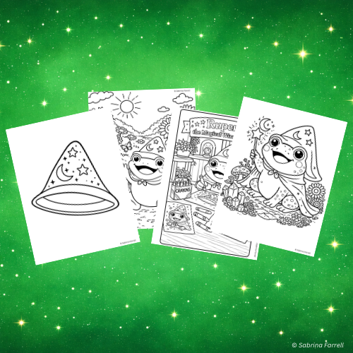 🐸✨ Rupert the Magical Wizard Frog – Coloring Pages (Digital Download)